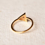 0.6ct Trillion Simulated Morganite Halo Engagement Ring 14K Yellow Gold Plated