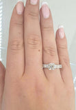 2.4ct Engagement Ring Round Cut Diamond Accents Solitaire 14k White Gold Finish