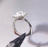 2.2ct Round Cut Moissanite Floral Cluster Engagement Ring 14k White Gold Plated