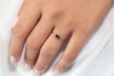 0.4ct Emerald Cut Purple Amethyst Minimalist Engagement Ring 14k YellowGold Over