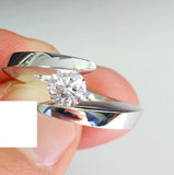 Bypass Tension Setting Engagement Ring 1ct Round Cut Diamond 14k White Gold Over