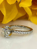 1.5ct Round Cut Diamond 6 Prong Solitaire Engagement Ring 14k White Gold Finish