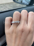 2.2ct Round Cut Moissanite Five Stone Women Wedding Band 14k White Gold Plated