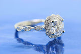 2ct Round Cut Diamond Engagement Ring Stylish Halo Solitaire 14k White Gold Over