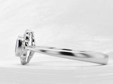 2.2ct Round Cut Blue Sapphire Milgrain Floral Halo Ring 14k White Gold Finish