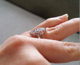 2Ct Round Cut Blue Sapphire Antique Art Deco Engagement Ring 14K White Gold Over