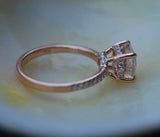 1.9ct Round Peach Morganite Diamond Accent Engagement Ring 14k Rose Gold Finish
