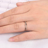 1ct Round Cut White and Black Diamond Wedding Band Infinity 14k Rose Gold Finish