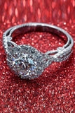 4Ct Round Diamond Halo Split Band Vintage Engagement Ring 14K White Gold Finish