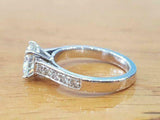 2.2ct Round Cut Diamond Accent Solitaire Engagement Ring 14k White Gold Finish