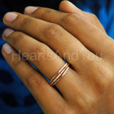 0.1ct Round Cut Moissanite Minimalist Women Wedding Band 14K White Gold Plated