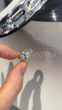 2.2ct Round Cut Moissanite Geometric Women Wedding Band 14k Yellow Gold Plated