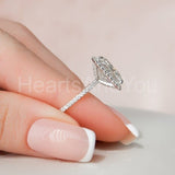 2.2ct Radiant Cut Simulated Diamond Halo Engagement Ring 14k White Gold Plated