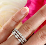 4ct Baguette Round Cut Diamond Eternity Stackable Trio Bands 14k White Gold Over