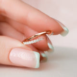 0.1ct Round Cut Moissanite Minimalist Women Wedding Band 14k Yellow Gold Plated