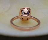 1.67ct Engagement Ring Oval Cut Blue Sapphire Diamond Halo 14k Rose Gold Finish