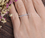 0.3ct Round Cut Simulated Tanzanite Minimalist Wedding Band 14k WhiteGold Plated