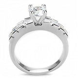 2.5Ct Round Cut Diamond Princess Accents Engagement Ring 14K White Gold Finish