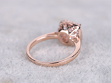 1.2ct Cushion Cut Peach Morganite Diamond Halo Solitaire Ring 14k Rose Gold Over