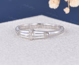 0.5ct Tapered Baguette Simulated Diamond Minimalist Ring 14k Yellow Gold Plated