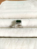 5ct Engagement Ring Green Emerald Cut Wide Solitaire Women 14k White Gold Finish