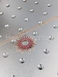 1ct Round Simulated Pink Ruby Sunshine Pendant with Chain 14k Rose Gold Plated