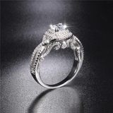 2ct Round Cut Diamond Engagement Ring 14k White Gold Finish Double Halo Infinity