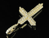 1.5ct Round Cut Diamond Cluster Cross Jesus Pendant 14k YellowGold Over NO CHAIN
