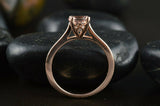 0.5Ct Round Cut Peach Morganite Engagement Solitaire Ring 14K Rose Gold Finish