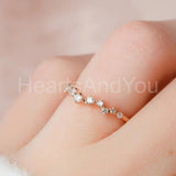 0.15ct Round Cut Moissanite Half Eternity Wedding Band 14k Rose Gold Plated