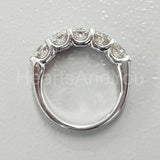 2.1ct Round Cut Moissanite Five Stone Women Wedding Band 14k White Gold Plated
