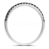 0.5ct Round Cut Simulated Black Diamond Half Eternity Band 14k White Gold Plated