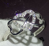 0.7ct Round Cut Diamond Engagement Ring 14k White Gold Over Infinity Love Design