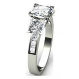 Real 10k Solid White Gold 2ct Diamond Princess Cut Anniversary Engagement Ring