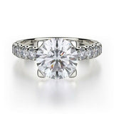 2.7ct Round Cut Diamond Engagement Ring Classic Solitaire 14k White Gold Finish