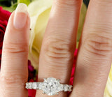 3ct Round Cut Diamond Accent Solitaire Engagement Ring 14k White Gold Finish New