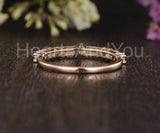 0.5ct Baguette Simulated Diamond Minimalist Wedding Band 14k White Gold Plated
