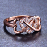 0.7ct Round Cut Diamond Engagement Ring 14k RoseGold Finish Infinity Love Design
