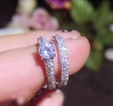 2.5ct Round Cut Diamond Engagement Ring 14k White Gold Finish Bridal Set Women