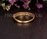 0.5ct Round Cut Simulated Ruby Half Eternity Beaded Band 14k Yellow Gold Plated