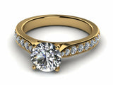 2ct Round Cut Diamond Channel Set Solitaire Engagement Ring 14k WY Gold Finish