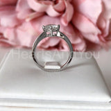 0.55ct Round Cut Moissanite Solitaire with Accents Ring 14k White Gold Plated