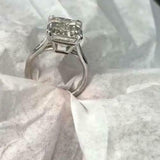 2Ct Emerald Cut Diamond Split Band Solitaire Engagement Ring 18K White Gold Over
