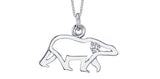 0.067ct Round Cut Moissanite Polar Bear Pendant 14k White Gold Plated NO CHAIN