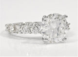 2.25ct Round Cut Moissanite Solitaire with Accents Ring 14k White Gold Plated
