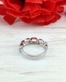 0.3ct Round Cut Moissanite Hexagon Link Wedding Ring Band 14k White Gold Plated