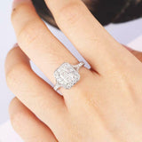 Halo Split Shank Engagement Ring 2.3ct Radiant Cut Diamond 14k White Gold Finish