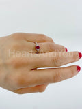0.2ct Oval Cut Simulated Ruby Minimalist Engagement Ring 14k White Gold Plated