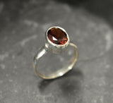 2ct Engagement Ring Oval Cut Red Garnet Bezel Set Solitaire 14k WhiteGold Finish