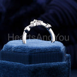 0.5ct Round Cut Moissanite Proposal Ring Wedding Band 14k White Gold Plated